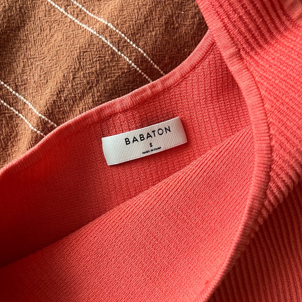 Aritzia Pink Ribbed One-Shoulder Top - Picture 2 of 3
